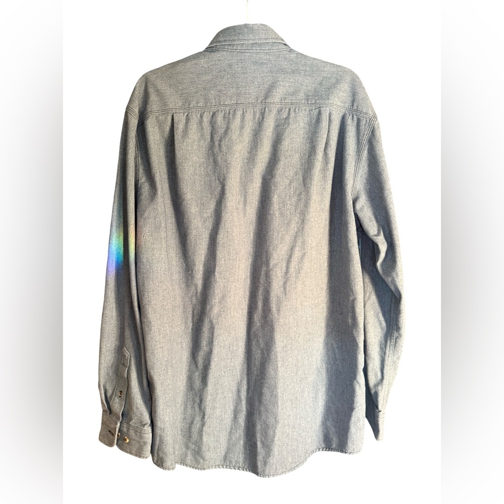 Tyndale x2 EUC Sz L Light Green & Blue Work Shirts Long Sleeve Button-Up (0737) - Picture 4 of 12